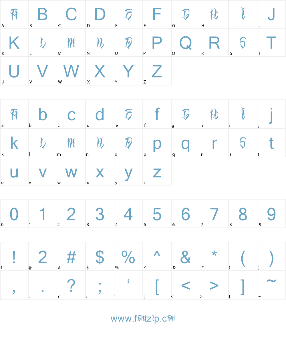 Los Angeles Homies Font Character